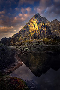 Tatry horské štíty západ slunce