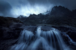 Tatry vodopád a skály dlouhá expozice